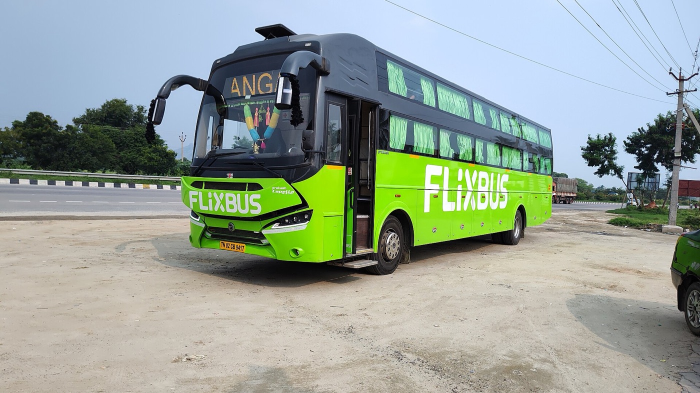 FlixBus India AC sleeper coach on the Bengaluru–Chennai route